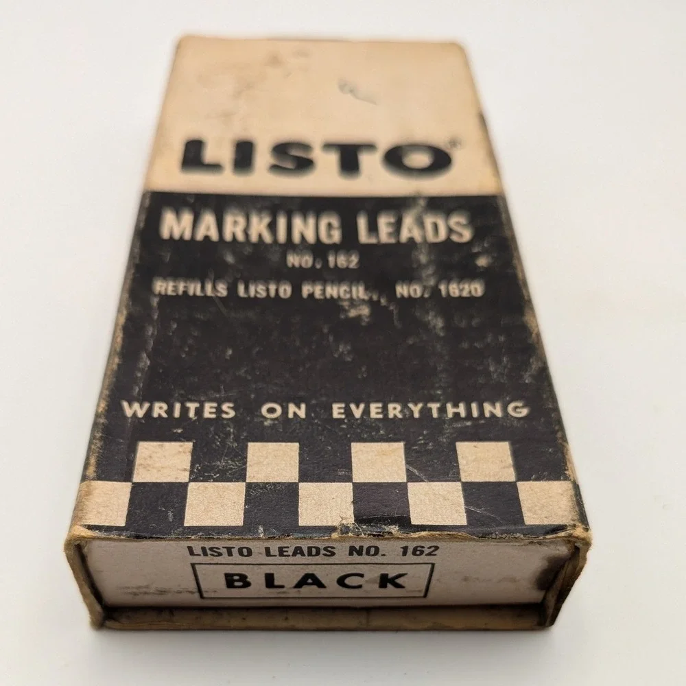 Vintage Listo Marking Leads No 162 Black Refills for 1620 Pencil 35 Count USA